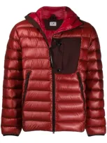 C.p. Company Full Zip Padded Hooded Jacket In Red