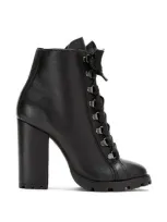 Schutz High Lace-up Boots In Black