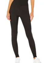 Plush Fleece Lined High Waisted Matte Legging In Black