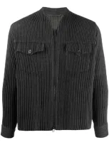 Issey Miyake Technical-pleated Jacket In Grey