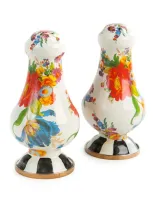 Mackenzie-childs Flower Market Large Salt & Pepper Set In White