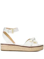 Michael Michael Kors Quilted Leather Sandals In White