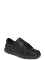 Traq By Alegria Baseq Low Top Sneaker In Black Leather