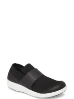 Traq By Alegria Qwik Sneaker In Black Top Leather