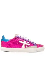 Premiata Steven Glitter-detail Sneakers In Pink