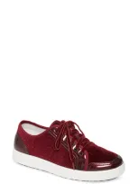 Traq By Alegria Alegria Lyriq Sneaker In Wine Velvet Fabric