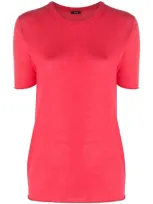 Joseph Short-sleeved Long Knitted Top In Pink