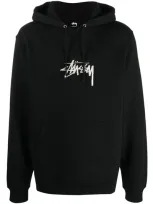 Stussy Logo Print Hoodie In Schwarz