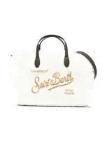 Mc2 Saint Barth Kids' Shopper Mit Zopfmuster In White