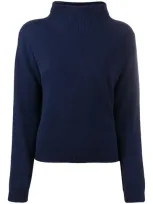 Majestic High-neck Jumper In Blue