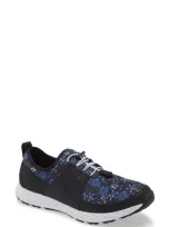 Traq By Alegria Cynch Knit Sneaker In Blues Leather