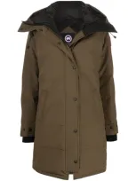 Canada Goose Hooded Puffer Coat In Green