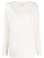 Co Essentials Wool & Cashmere Boyfriend Sweater In White