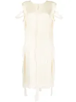 Maison Margiela Distressed Panel Midi Dress In Neutrals