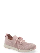 Traq By Alegria Froliq Knit Sneaker In Blush Leather