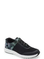 Traq By Alegria Jaunt Knit Sneaker In Digi Leather