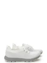 Traq By Alegria Alegria Froliq Water Resistant Knit Sneaker In Zesty White Fabric