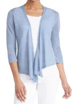 Nic + Zoe 4-way Convertible Three Quarter Sleeve Cardigan In Blue Haze