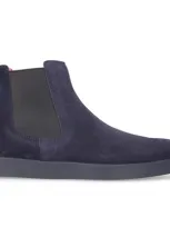 Santoni Chelsea Boots 17833 Suede In Blue