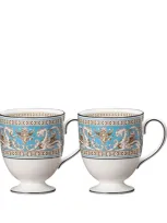 Wedgwood Florentine Turquoise Mugs, Set Of 2 In Multi