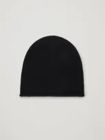 Cos Knitted Cashmere Hat In Black