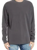 John Elliott University Long Sleeve Cotton T-shirt In Washed Black