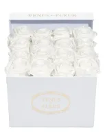 Venus Et Fleur Classic Small Square Eternity Roses In Pure White