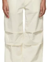 Dion Lee Relaxed-fit Mid-rise Cotton-twill Parachute Trousers In Ivory