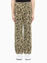 Stussy Cotton Camouflage Trousers In Brown