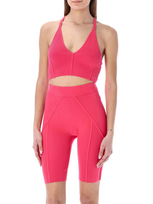 Helmut Lang Micro Bond Ribbed Bra Top In Pink