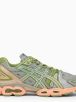 Asics Grey/green/salmon Gel-nimbus 9 Sneakers In Multicolor