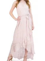 Julia Jordan Lace High-low Sleeveless Dress In Pink