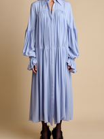 Khaite Colleen Silk Maxi Dress In Blue