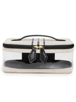 Paravel Mini Cabana See-all Rubber And Vegan Leather-trimmed Canvas Cosmetics Case In Black