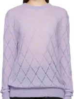 Pushbutton Purple Laddered Sweater In Vi