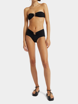 Christopher Esber Ruched Prong Bandeau Bikini Top In Black