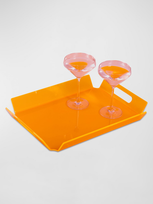 Bey-berk Dezi Acrylic Tray In Orange