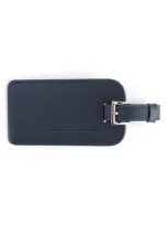 Royce New York Personalized Leather Luggage Tag In Navy Blue- Gold Foil