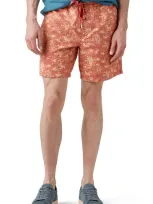 Rodd & Gunn Main Beach Floral Stretch Cotton Drawstring Shorts In Sunset