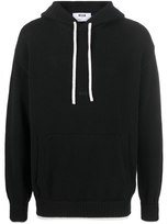 Msgm Contrasting Trim Drawstring Hoodie In Black