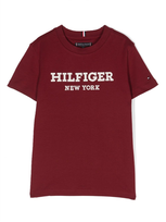 Tommy Hilfiger Junior Kids' Logo-print Cotton T-shirt In Red