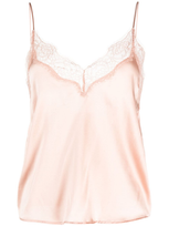 Pinko Lace-trim Satin Cami Top In Neutrals