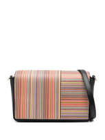 Paul Smith Striped Leather Crossbody Bag In Black