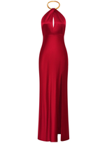 Nicholas Edyth Keyhole-neck Gown In Rot