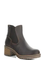 Bos. & Co. Mercy Waterproof Zip Bootie In Espresso Saddle Leather