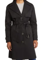 Via Spiga Belted Trench Coat In Black