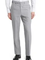 Berle Self Sizer Flat Front Dress Pants In Light Grey