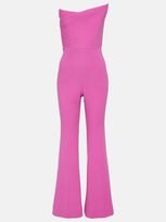 Roland Mouret Asymmetric Wool Jumpsuit In Pink