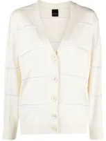 Lorena Antoniazzi Striped Knitted Cardigan In White