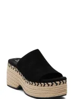 Toms Lailam Espadrille Platform Slide Sandal In Black